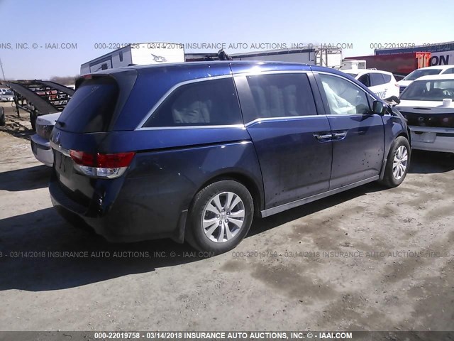 5FNRL5H62HB003192 - 2017 HONDA ODYSSEY EXL BLUE photo 4