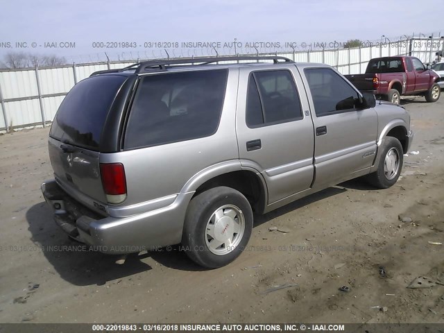 1GKCS13W312144634 - 2001 GMC JIMMY SILVER photo 4