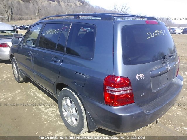 JTEGF21A530075258 - 2003 TOYOTA HIGHLANDER LIMITED BLUE photo 3