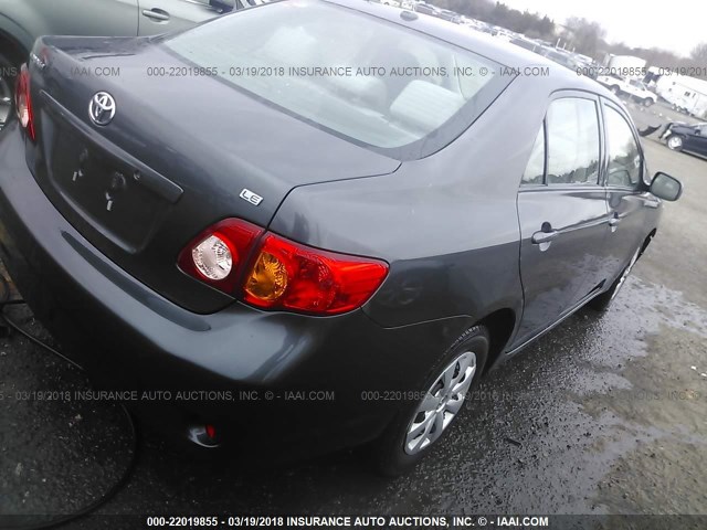 2T1BU40E29C128937 - 2009 TOYOTA COROLLA S/LE/XLE GRAY photo 4