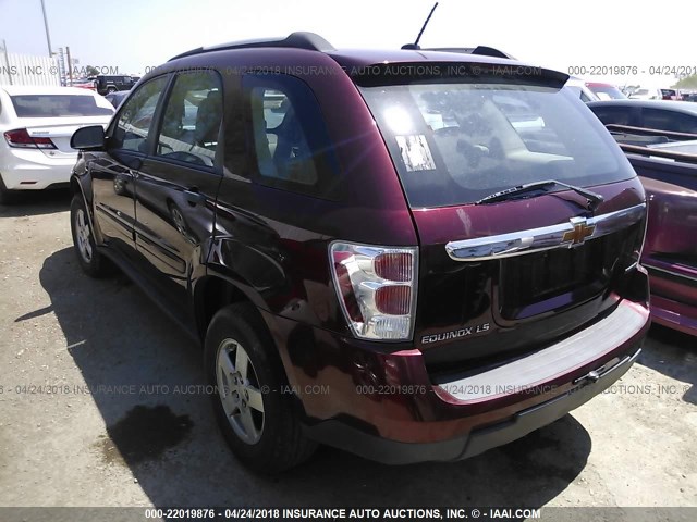 2CNDL13F586313011 - 2008 CHEVROLET EQUINOX LS MAROON photo 3