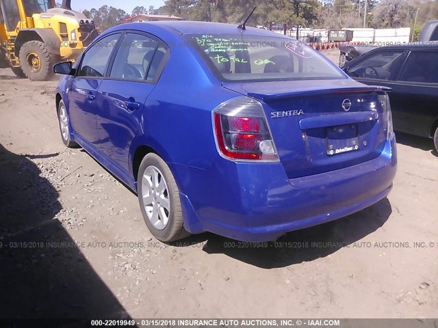 3N1AB6AP3BL655517 - 2011 NISSAN SENTRA 2.0/2.0S/SR/2.0SL BLUE photo 3