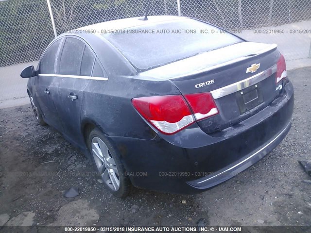 1G1PH5SC8C7274885 - 2012 CHEVROLET CRUZE LTZ BLACK photo 3