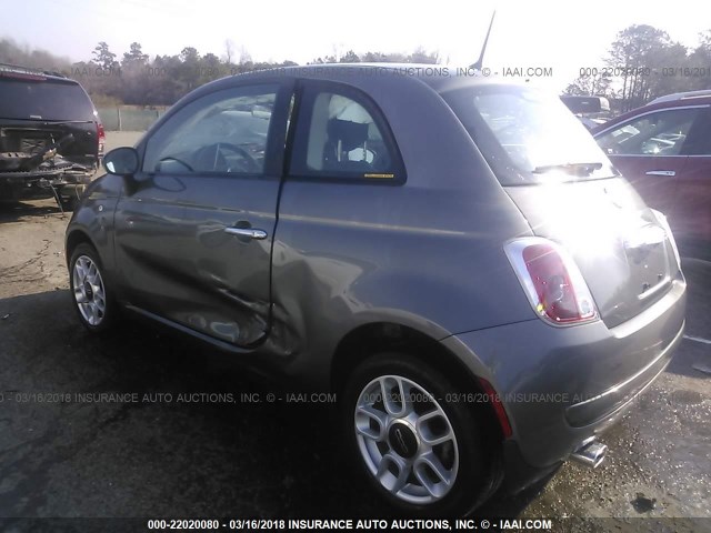 3C3CFFAR6CT366634 - 2012 FIAT 500 POP GRAY photo 3