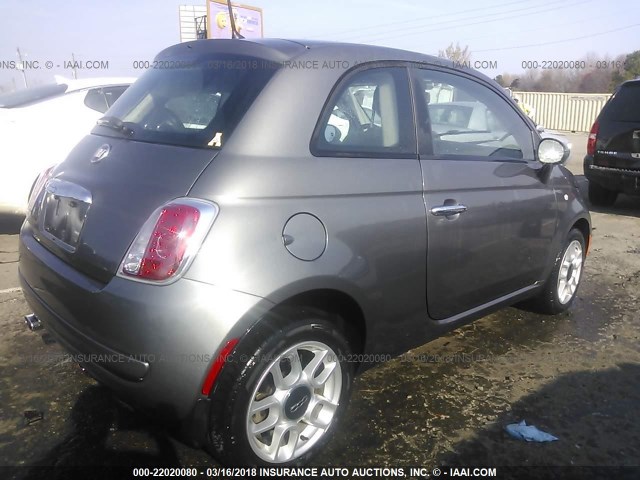 3C3CFFAR6CT366634 - 2012 FIAT 500 POP GRAY photo 4