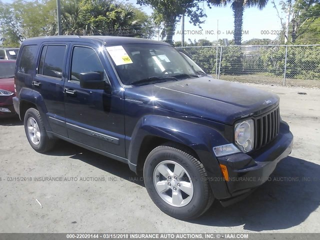 1C4PJLAKXCW213908 - 2012 JEEP LIBERTY SPORT BLUE photo 1