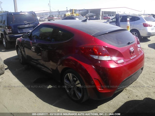 KMHTC6AD6GU299856 - 2016 HYUNDAI VELOSTER RED photo 3