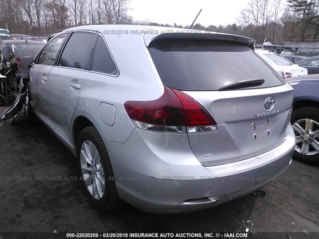 4T3BA3BBXEU058853 - 2014 TOYOTA VENZA LE/XLE SILVER photo 3