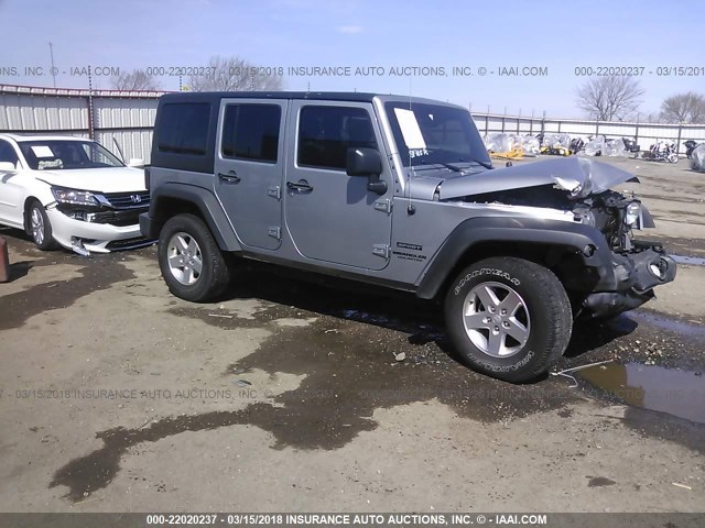 1C4BJWDG3FL536934 - 2015 JEEP WRANGLER UNLIMITE SPORT SILVER photo 1