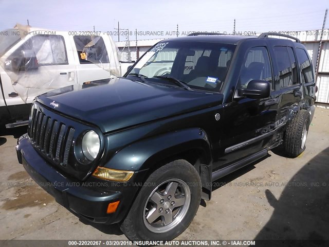 1J4GL38K15W666098 - 2005 JEEP LIBERTY RENEGADE GREEN photo 2