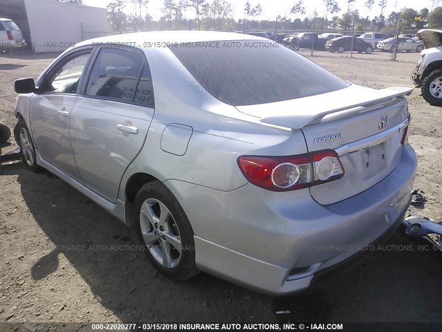 5YFBU4EE8CP051135 - 2012 TOYOTA COROLLA S/LE SILVER photo 3