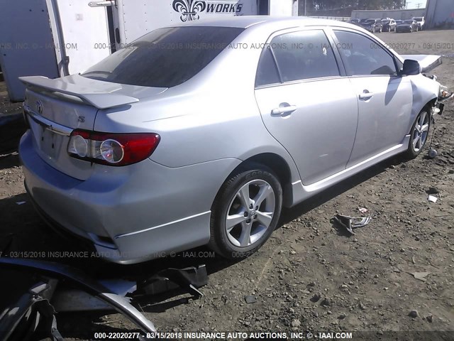 5YFBU4EE8CP051135 - 2012 TOYOTA COROLLA S/LE SILVER photo 4