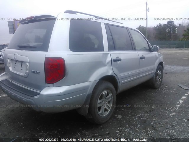 2HKYF18603H595889 - 2003 HONDA PILOT EXL SILVER photo 4