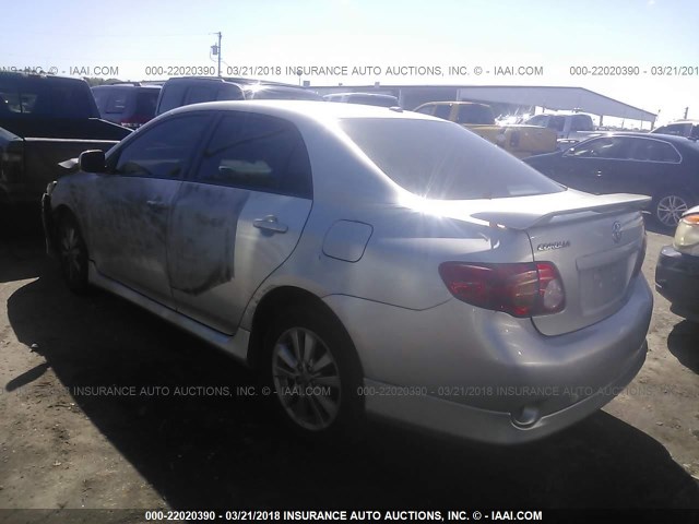 1NXBU4EE2AZ248457 - 2010 TOYOTA COROLLA S/LE/XLE SILVER photo 3