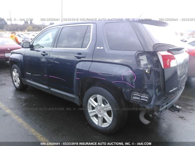 2GKALMEK3F6362292 - 2015 GMC TERRAIN SLE Dark Blue photo 3