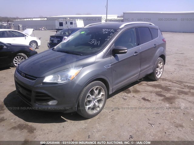 1FMCU0JX1EUA89537 - 2014 FORD ESCAPE TITANIUM GRAY photo 2