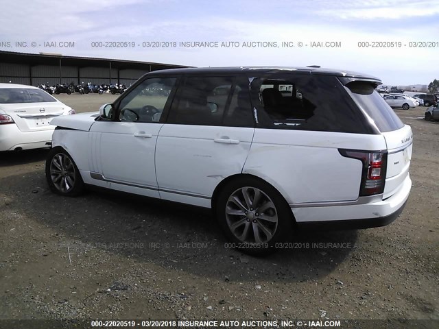 SALGS2WF3EA168371 - 2014 LAND ROVER RANGE ROVER HSE WHITE photo 3