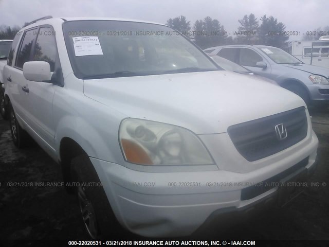 2HKYF18503H531567 - 2003 HONDA PILOT EXL WHITE photo 1