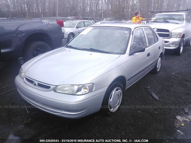 2T1BR12E7YC368027 - 2000 TOYOTA COROLLA VE/CE/LE SILVER photo 2