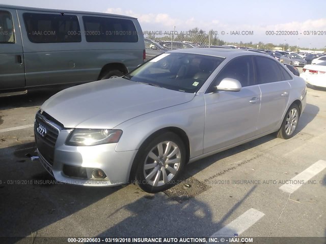 WAUSF78K39N035666 - 2009 AUDI A4 PREMIUM PLUS SILVER photo 2