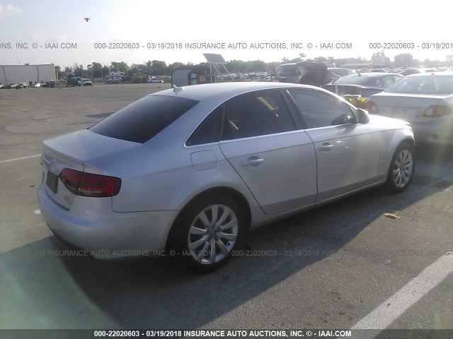 WAUSF78K39N035666 - 2009 AUDI A4 PREMIUM PLUS SILVER photo 4