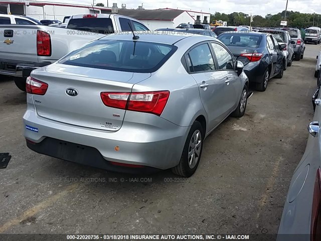 KNADM4A35G6536761 - 2016 KIA RIO LX Արծաթագույն լուսանկար 4
