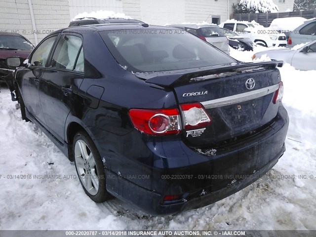 2T1BU4EE9DC043885 - 2013 TOYOTA COROLLA S/LE BLUE photo 3