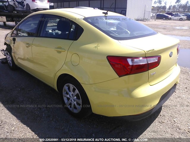KNADM4A37G6575769 - 2016 KIA RIO LX Դեղին լուսանկար 3