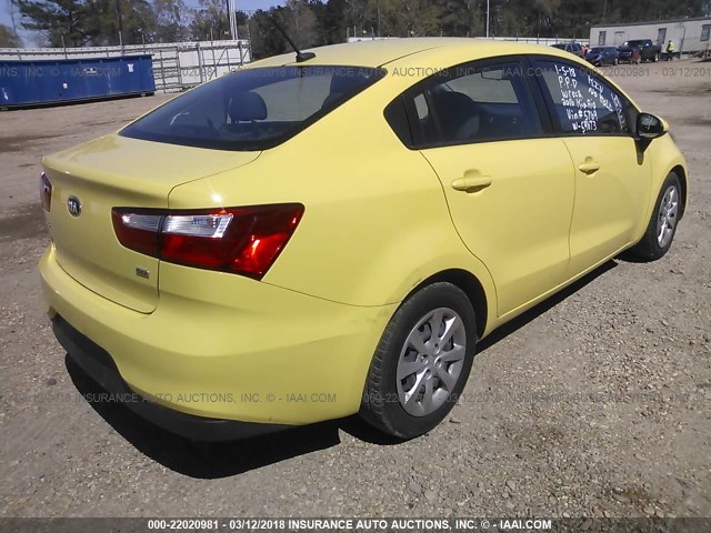 KNADM4A37G6575769 - 2016 KIA RIO LX Դեղին լուսանկար 4