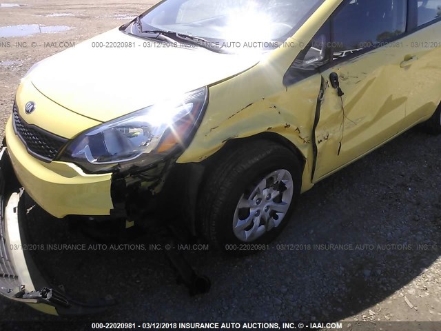 KNADM4A37G6575769 - 2016 KIA RIO LX Դեղին լուսանկար 6