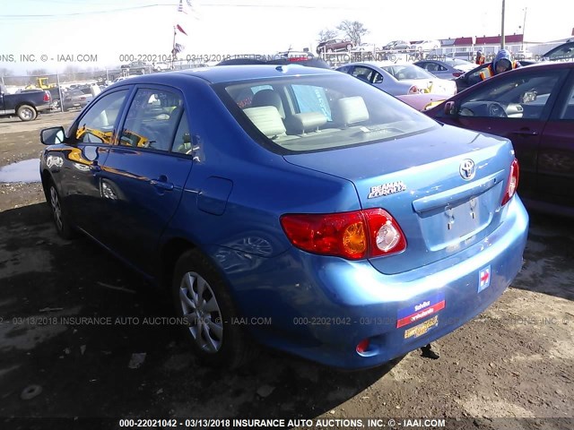 JTDBL40E599056267 - 2009 TOYOTA COROLLA LE/XLE BLUE photo 3