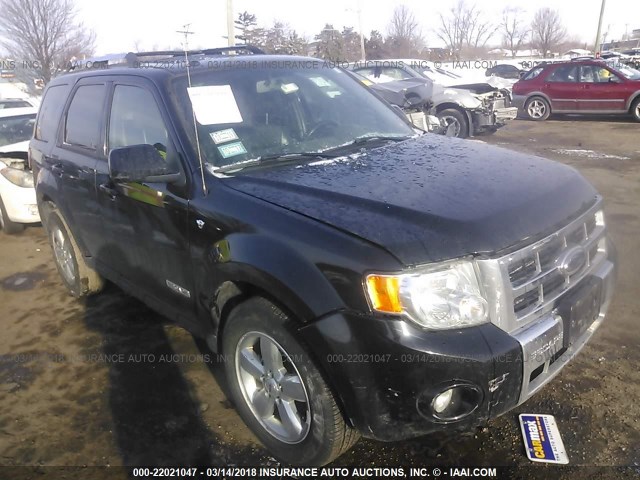 1FMCU04148KE60424 - 2008 FORD ESCAPE LIMITED BLACK photo 1