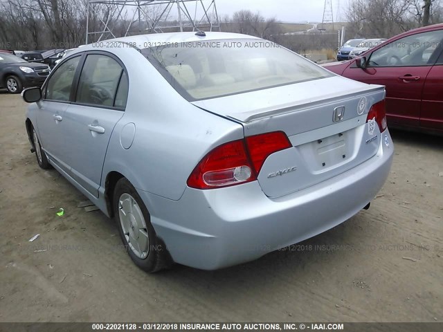 JHMFA36226S016018 - 2006 HONDA CIVIC HYBRID Light Blue photo 3