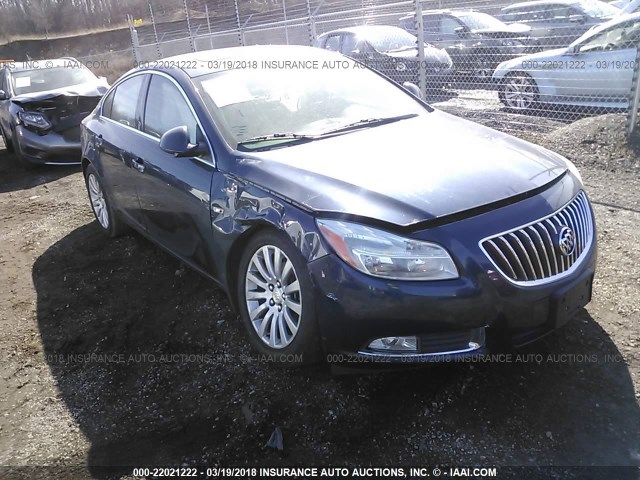 W04GW5EV8B1096322 - 2011 BUICK REGAL CXL Dark Blue photo 1