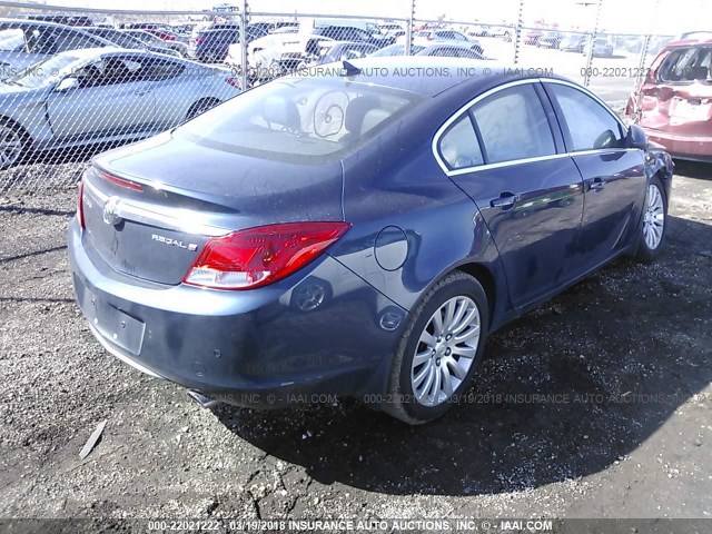 W04GW5EV8B1096322 - 2011 BUICK REGAL CXL Dark Blue photo 4