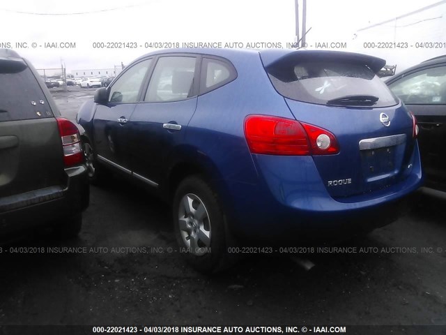 JN8AS5MVXBW313451 - 2011 NISSAN ROGUE S/SV/KROM BLUE photo 3