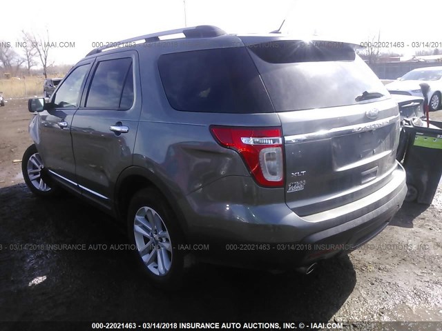 1FMHK7D80BGA24231 - 2011 FORD EXPLORER XLT GRAY photo 3