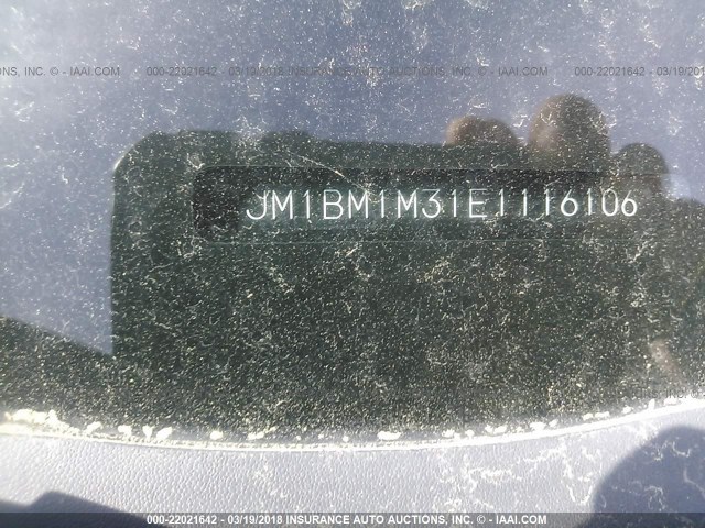 JM1BM1M31E1116106 - 2014 MAZDA 3 GRAND TOURING BLACK photo 9