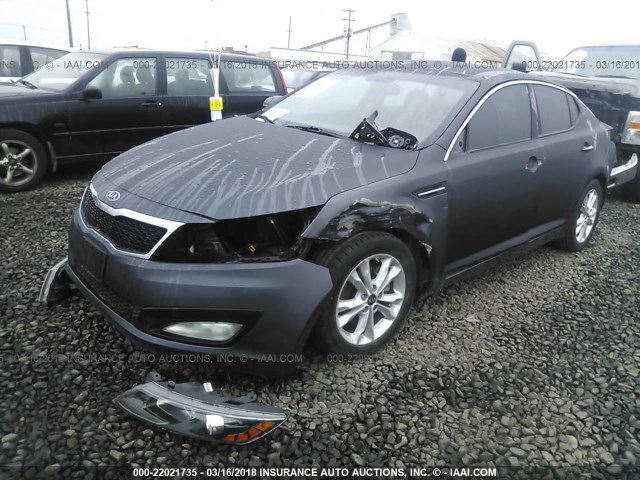 KNAGN4A76B5108080 - 2011 KIA OPTIMA EX/SX GRAY photo 2