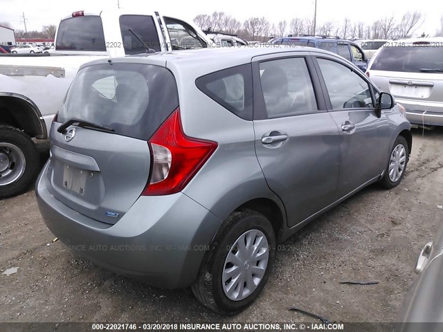 3N1CE2CP3EL407309 - 2014 NISSAN VERSA NOTE S/S PLUS/SV/SL SILVER photo 4