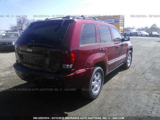 1J4PR4GKXAC160156 - 2010 JEEP GRAND CHEROKEE LAREDO RED photo 4