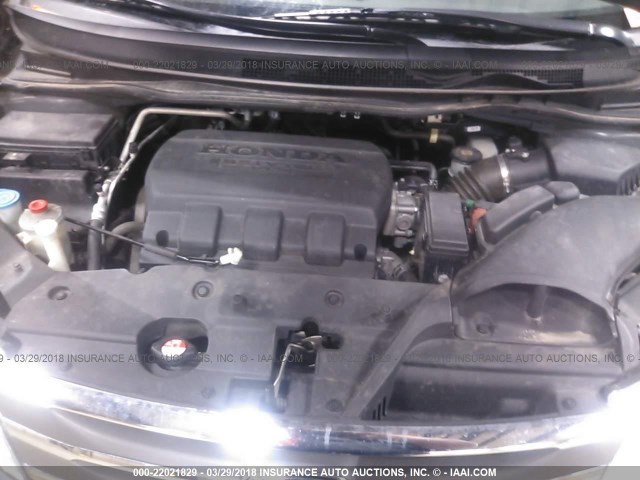 5FNRL5H68BB059421 - 2011 HONDA ODYSSEY EXL ვერცხლისფერი ფოტო 10