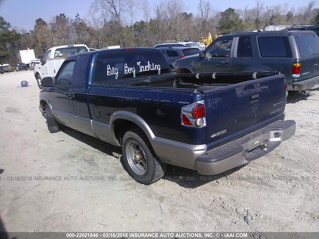 1GCCS1942W8161396 - 1998 CHEVROLET S TRUCK S10 BLUE photo 3