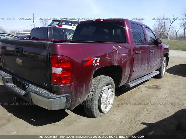 3GCPKSE74DG314407 - 2013 CHEVROLET SILVERADO K1500 LT MAROON photo 4