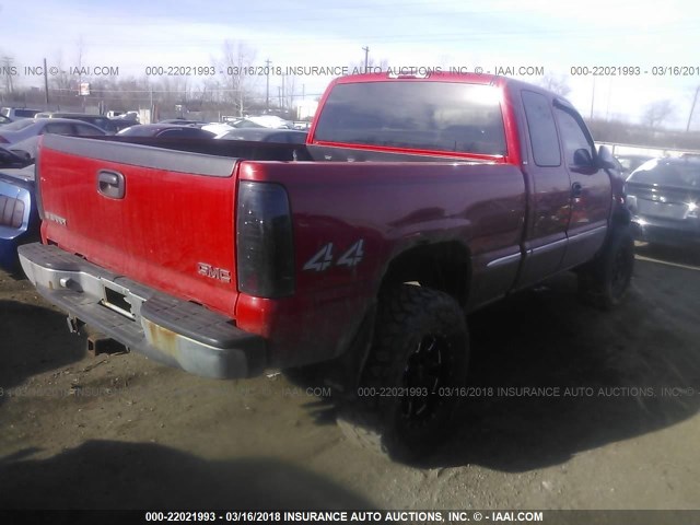 1GTEK19V2YE284072 - 2000 GMC NEW SIERRA K1500 RED photo 4