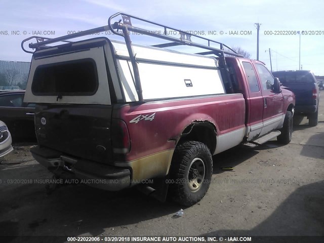 1FTNX21F31EC98841 - 2001 FORD F250 SUPER DUTY RED photo 4