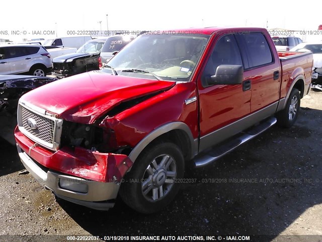 1FTPW125X4KD53884 - 2004 FORD F150 SUPERCREW RED photo 2