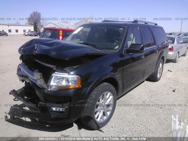 1FMJK2AT4FEF28022 - 2015 FORD EXPEDITION EL LIMITED BLACK photo 2