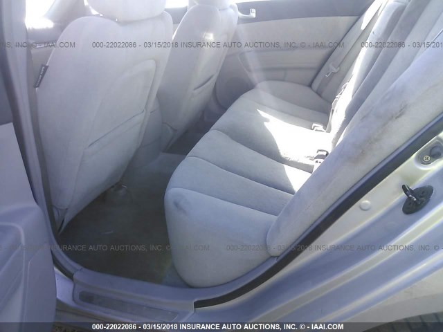 5NPEU46F36H091435 - 2006 HYUNDAI SONATA GLS/LX SILVER photo 8