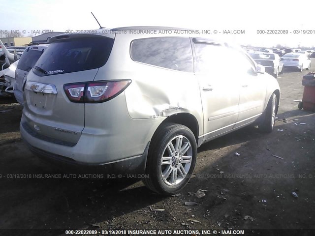 1GNKRGKD1DJ110764 - 2013 CHEVROLET TRAVERSE LT BEIGE photo 4